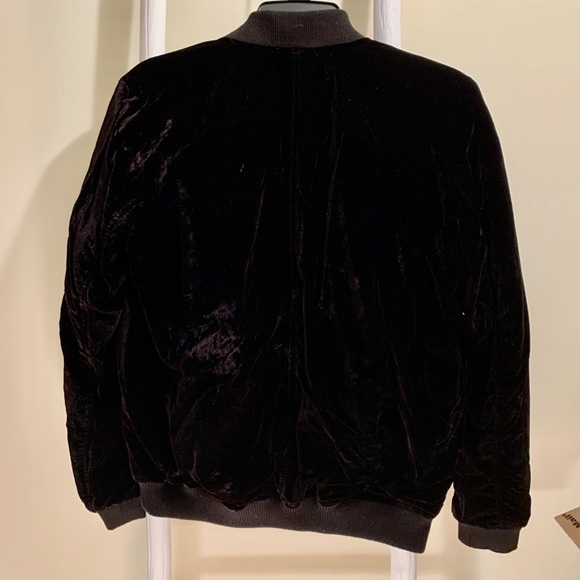 Black Velvet Bomber Jacket - Picture 4 of 5